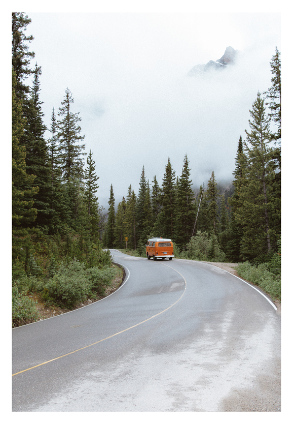 Van in the Mountains Poster Jasper National Park Canada